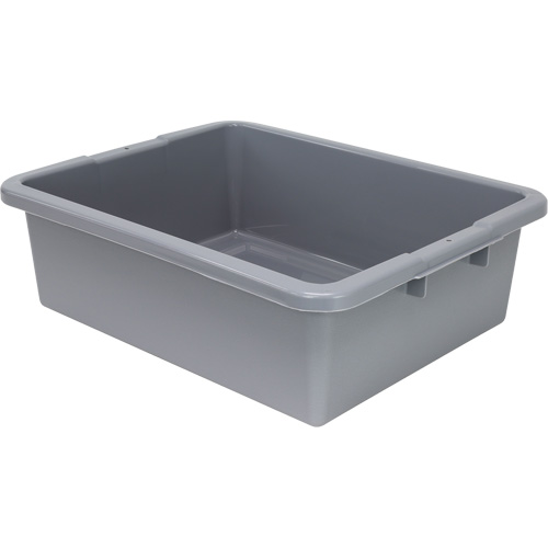 Bac d'entreposage tout usage &agrave; fond rainur&eacute;, 7" ha x 17" p x 22" lo, Plastique, Gris Distribution Jean Lapalme