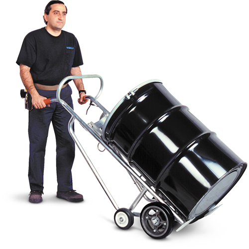Drum Truck with Hand Brake, Aluminum Construction, 25 - 55 US Gal. (20 - 45 Imperial Gal.) Distribution Jean Lapalme