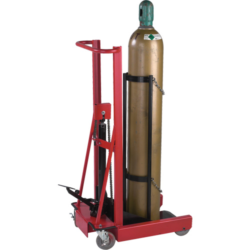 Hydraulic Cylinder Lift, Rubber Wheels, 12" W x 20" L Base, 300 lbs. Distribution Jean Lapalme