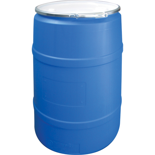 Barils en poly&eacute;thyl&egrave;ne, 55 gal. US (45 gal. imp.), Dessus ouvert, Bleu Distribution Jean Lapalme
