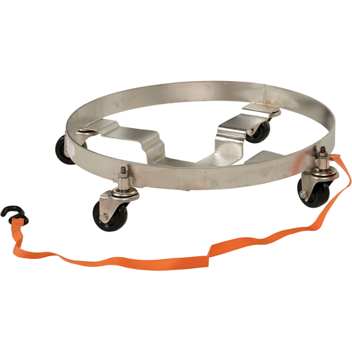Multi-Tier Drum Dollies, Stainless Steel, 900 lbs. Capacity, 23-1/2" Diameter, Rubber Casters Distribution Jean Lapalme