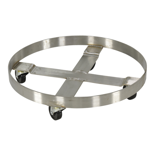 Drum Dollies, Stainless Steel, 800 lbs. Capacity, 23-1/4" Diameter, Rubber Casters Distribution Jean Lapalme
