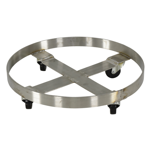 Drum Dollies, Stainless Steel, 800 lbs. Capacity, 23-1/4" Diameter, Rubber Casters Distribution Jean Lapalme