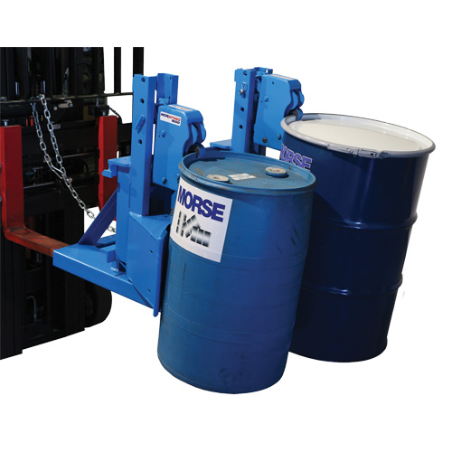Manipulateur de barils MORSPEED 1500 pour chariot &eacute;l&eacute;vateur, Pour 55 gal. US (45 gal. imp.) Distribution Jean Lapalme