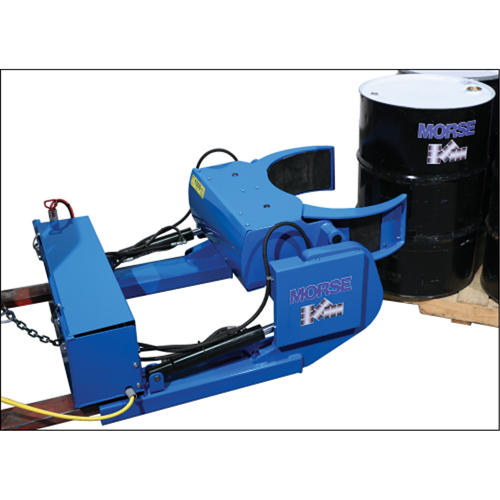 Manipulateur de baril mont&eacute; sur fourches Grip+Go &agrave; prise motoris&eacute;e, Baril de 15 - 55 gal. US (12,5 - 45 gal. imp.), Capacit&eacute; 1500 lb/680 kg Distribution Jean Lapalme