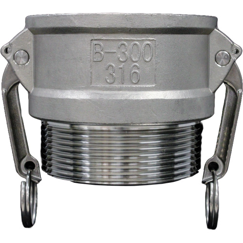 Accouplement &agrave; came et rainure, Acier inoxydable, Type B, 1-1/4", NPT m&acirc;le, 250 PSI Distribution Jean Lapalme