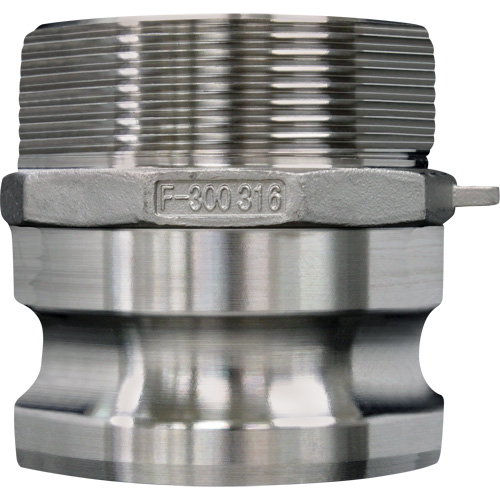 Accouplement &agrave; came et rainure, Acier inoxydable, Type F, 3", NPT m&acirc;le, 200 psi Distribution Jean Lapalme