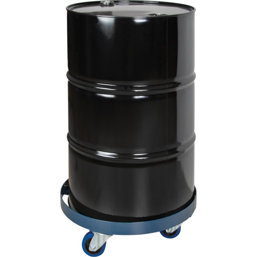 Chariot pour baril, Acier, Capacit&eacute;e 1400 lb, Diam&egrave;tre 24", Roue en &eacute;lastique bleu Distribution Jean Lapalme