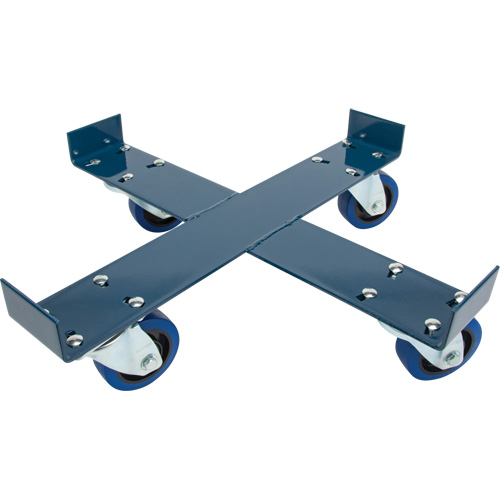 Chariot pour baril, Acier, Capacit&eacute;e 1400 lb, Diam&egrave;tre 24", Roue en &eacute;lastique bleu Distribution Jean Lapalme