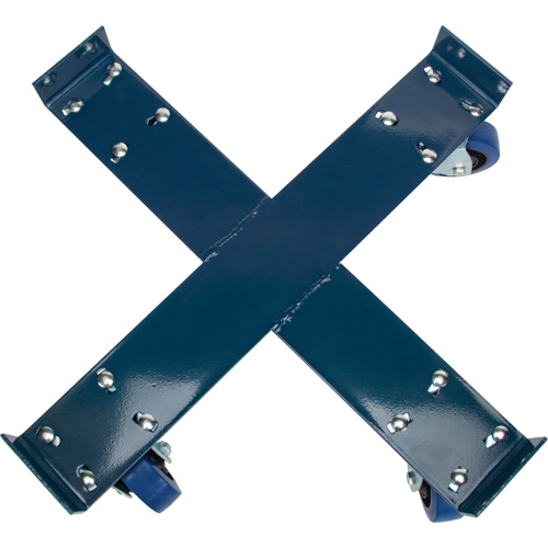 Chariot pour baril, Acier, Capacit&eacute;e 1400 lb, Diam&egrave;tre 24", Roue en &eacute;lastique bleu Distribution Jean Lapalme