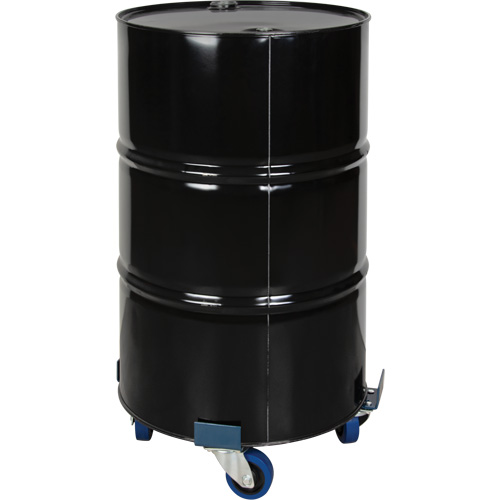 Chariot pour baril, Acier, Capacit&eacute;e 1400 lb, Diam&egrave;tre 24", Roue en &eacute;lastique bleu Distribution Jean Lapalme