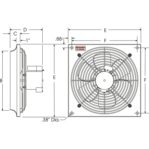 Ventilateurs muraux d'usage g&eacute;n&eacute;ral, Commercial, 2 vitesses, Diam&egrave;tre de 16" Distribution Jean Lapalme