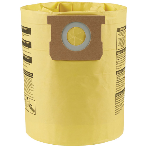 Sacs filtrants pour d&eacute;bris secs jetables &agrave; haute efficacit&eacute; de type H, 5 - 8 gal. US Distribution Jean Lapalme