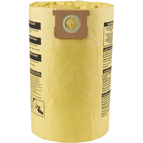 Sacs filtrants pour d&eacute;bris secs jetables &agrave; haute efficacit&eacute; de type J, 15 - 22 gal US Distribution Jean Lapalme