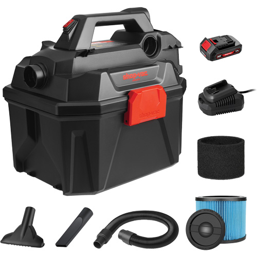 Aspirateur humide/sec sans fil, 20 V, Capacit&eacute; 2 gal. Distribution Jean Lapalme