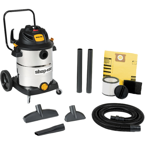 Aspirateur humide/sec en acier inoxydable pour l'atelier, 120 V, Capacit&eacute; 16 gal. Distribution Jean Lapalme