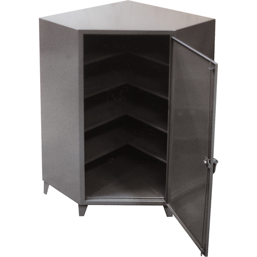 Corner Cabinets, Steel, 4 Shelves, 72" H x 48" W x 24" D, Grey Distribution Jean Lapalme