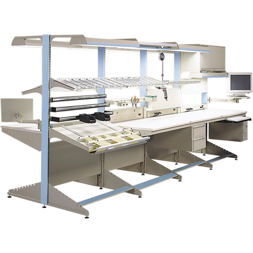 Postes de travail modulaires ergonomiques - Exemples de configurations - A-DA Ajouts &agrave; deux c&ocirc;t&eacute;s, 36" la x 56" p x 84" h, Ajout &agrave; deux c&ocirc;t&eacute;s Distribution Jean Lapalme