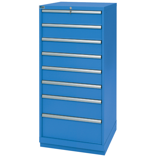 Drawer Cabinets, 8 Drawers, 28-1/4" W x 28-1/2" D x 59-1/2" H, Bright blue Distribution Jean Lapalme