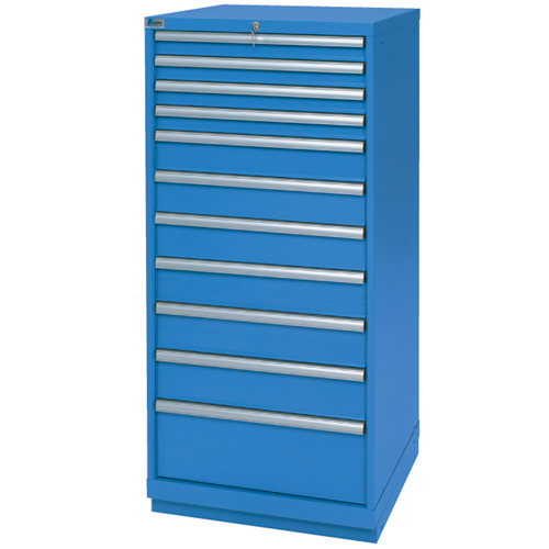 Drawer Cabinets, 11 Drawers, 28-1/4" W x 28-1/2" D x 59-1/2" H, Bright blue Distribution Jean Lapalme