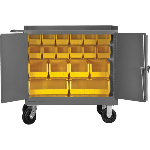 Mobile Workbench Cabinet with Bins, Steel Surface Distribution Jean Lapalme