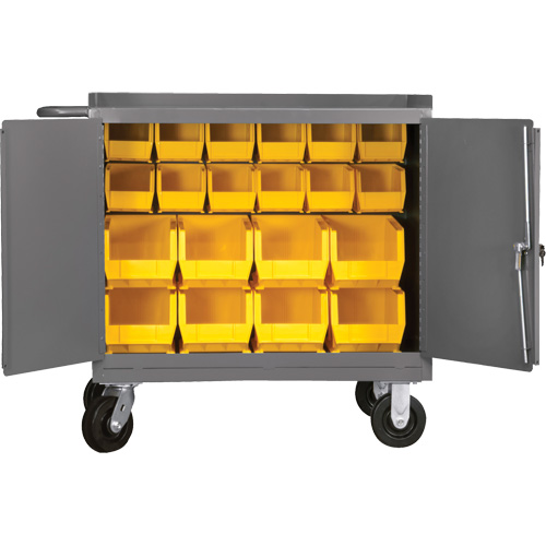 Mobile Workbench Cabinet with Bins, Steel Surface Distribution Jean Lapalme