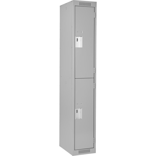 Casiers Clean Line, 2 niveaux, 12" x 18" x 72", Acier, Gris, Rivet (assembl&eacute;) Distribution Jean Lapalme