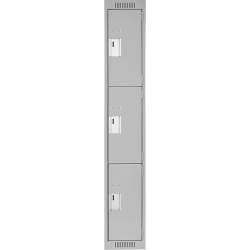 Casiers Clean Line, 3 niveaux, 12" x 18" x 72", Acier, Gris, Rivet (assembl&eacute;) Distribution Jean Lapalme