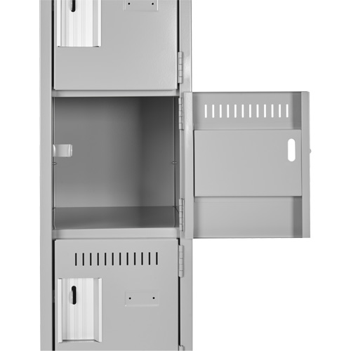 Clean Line Lockerette, 6 -tier, Bank of 4, 48" x 18" x 76", Steel, Grey, Rivet (Assembled) Distribution Jean Lapalme