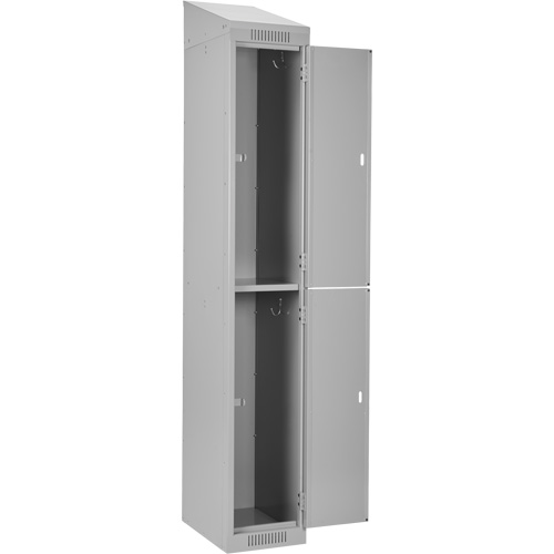 Clean Line Lockers, 2 -tier, 12" x 18" x 78", Steel, Grey, Rivet (Assembled) Distribution Jean Lapalme