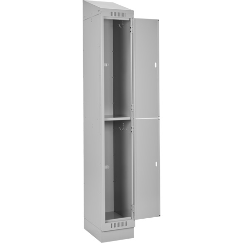 Clean Line Lockers, 2 -tier, Bank of 3, 36" x 18" x 82", Steel, Grey, Rivet (Assembled) Distribution Jean Lapalme