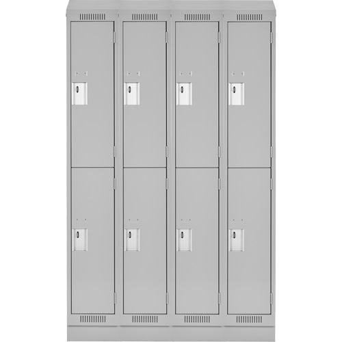 Clean Line Lockers, 2 -tier, Bank of 4, 48" x 18" x 82", Steel, Grey, Rivet (Assembled) Distribution Jean Lapalme