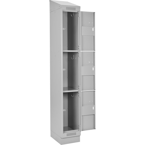 Clean Line Lockers, 3 -tier, Bank of 3, 36" x 18" x 82", Steel, Grey, Rivet (Assembled) Distribution Jean Lapalme
