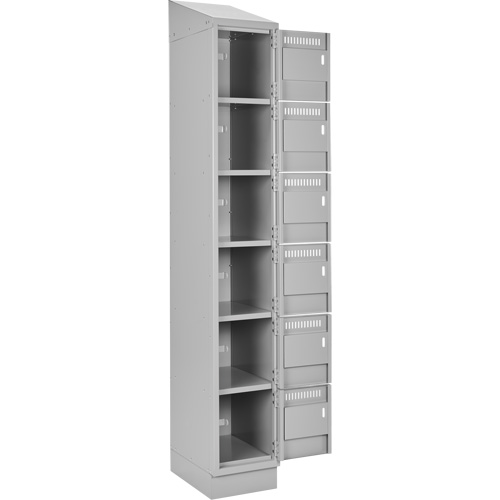 Clean Line Lockerette, 6 -tier, Bank of 3, 36" x 18" x 82", Steel, Grey, Rivet (Assembled) Distribution Jean Lapalme