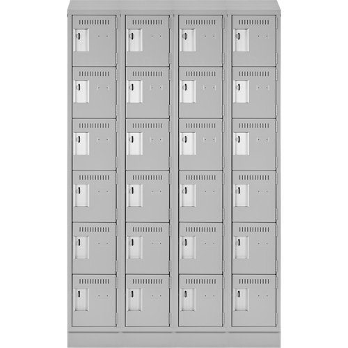 Clean Line Lockerette, 6 -tier, Bank of 4, 48" x 18" x 82", Steel, Grey, Rivet (Assembled) Distribution Jean Lapalme