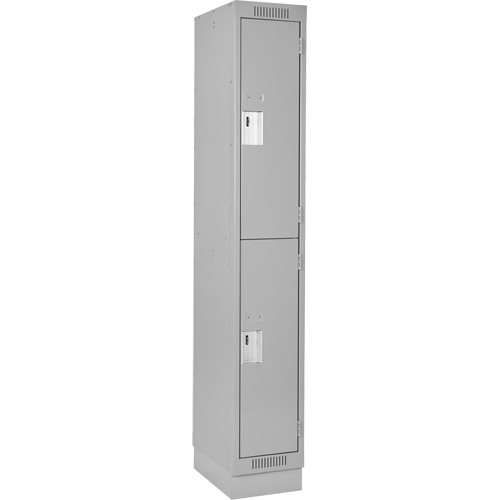 Casiers Clean Line, 2 niveaux, 12" x 18" x 76", Acier, Gris, Rivet (assembl&eacute;) Distribution Jean Lapalme