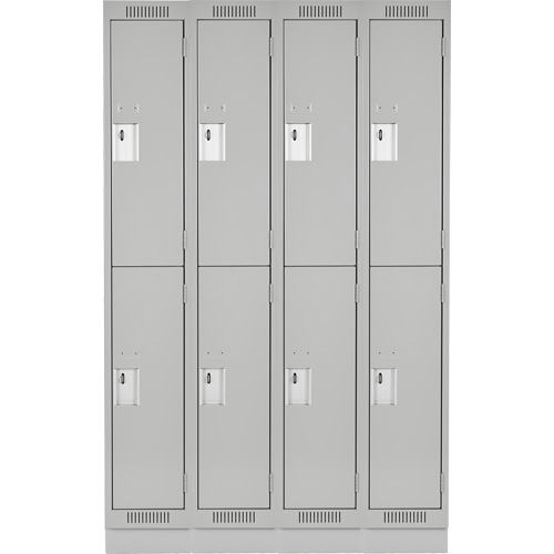 Clean Line Lockers, 2 -tier, Bank of 4, 48" x 18" x 76", Steel, Grey, Rivet (Assembled) Distribution Jean Lapalme