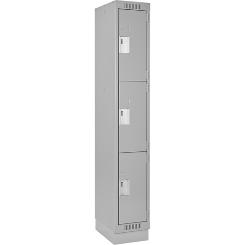 Casiers Clean Line, 3 niveaux, 12" x 18" x 76", Acier, Gris, Rivet (assembl&eacute;) Distribution Jean Lapalme