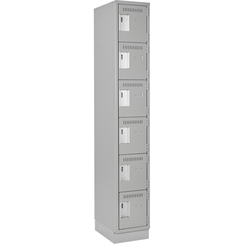 Clean Line Lockerette, 6 -tier, 12" x 18" x 76", Steel, Grey, Rivet (Assembled) Distribution Jean Lapalme
