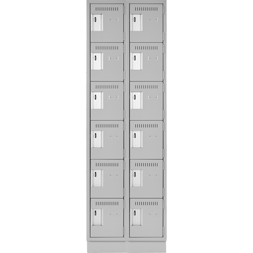 Clean Line Lockerette, 6 -tier, Bank of 2, 24" x 18" x 76", Steel, Grey, Rivet (Assembled) Distribution Jean Lapalme