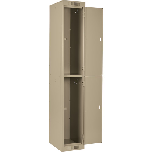 Clean Line Lockers, 2 -tier, Bank of 4, 48" x 18" x 72", Steel, Beige, Rivet (Assembled) Distribution Jean Lapalme