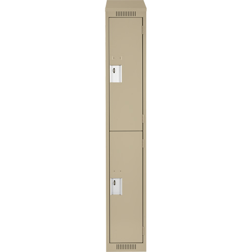 Clean Line Lockers, 2 -tier, 12" x 18" x 78", Steel, Beige, Rivet (Assembled) Distribution Jean Lapalme