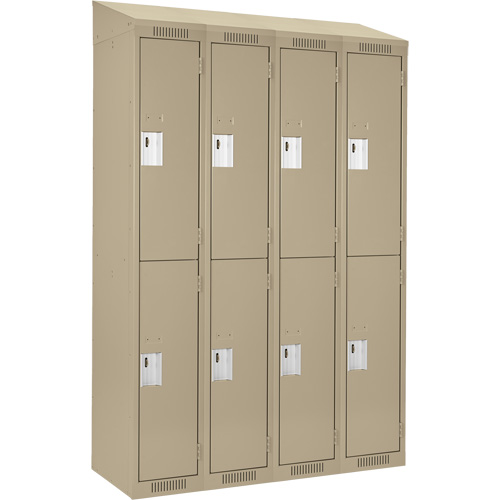 Clean Line Lockers, 2 -tier, Bank of 4, 48" x 18" x 78", Steel, Beige, Rivet (Assembled) Distribution Jean Lapalme