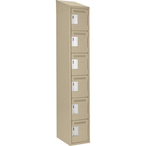 Petits casiers Clean Line, 6 niveaux, 12" x 18" x 78", Acier, Beige, Rivet (assembl&eacute;) Distribution Jean Lapalme
