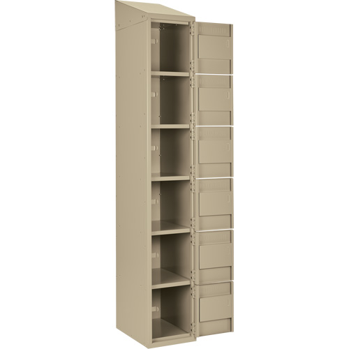 Clean Line Lockerette, 6 -tier, Bank of 4, 48" x 18" x 78", Steel, Beige, Rivet (Assembled) Distribution Jean Lapalme