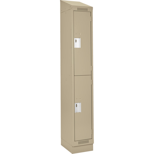 Casiers Clean Line, 2 niveaux, 12" x 18" x 82", Acier, Beige, Rivet (assembl&eacute;) Distribution Jean Lapalme