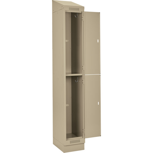 Clean Line Lockers, 2 -tier, Bank of 4, 48" x 18" x 82", Steel, Beige, Rivet (Assembled) Distribution Jean Lapalme