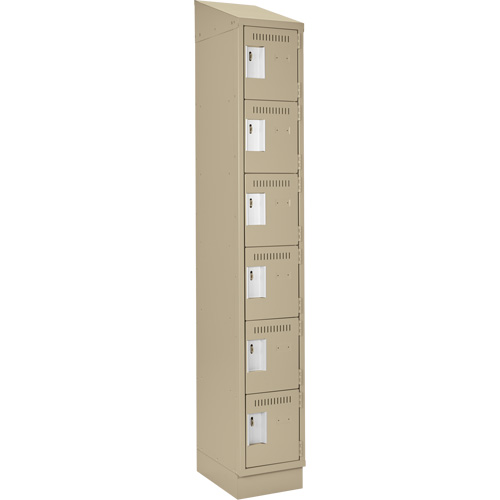 Clean Line Lockerette , 6 -tier, 12" x 18" x 82", Steel, Beige, Rivet (Assembled) Distribution Jean Lapalme