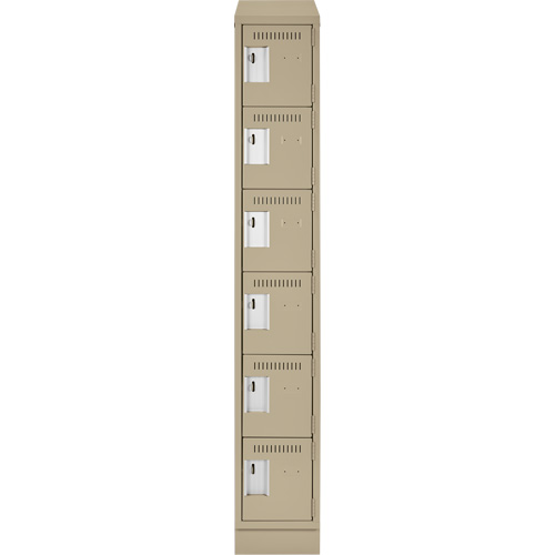 Clean Line Lockerette , 6 -tier, 12" x 18" x 82", Steel, Beige, Rivet (Assembled) Distribution Jean Lapalme