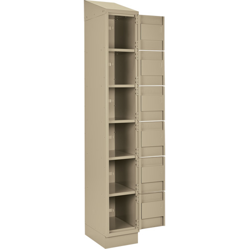 Clean Line Lockerette , 6 -tier, Bank of 4, 48" x 18" x 82", Steel, Beige, Rivet (Assembled) Distribution Jean Lapalme